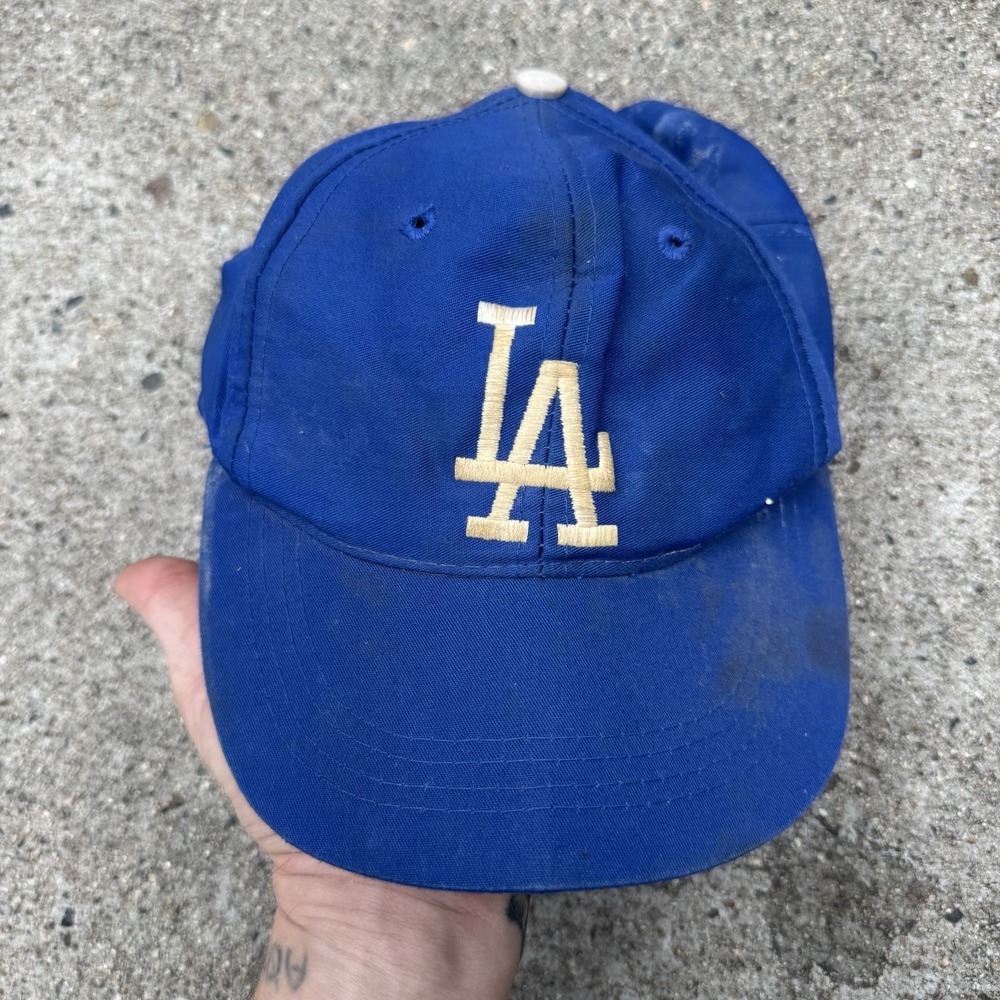 Vintage Los Angeles Dodgers Hat Ed's West ProYouth 90s MLB Baseball Distressed